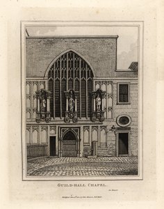 Guild-Hall Chapel, Rebuilt in 1440, Part of the 12th Century Guildhall in London by John Thomas Smith
