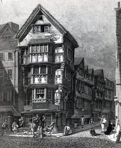 Houses Lately Standing on the West Corner of Chancery Lane, Fleet Street, Published in 1812 by John Thomas Smith