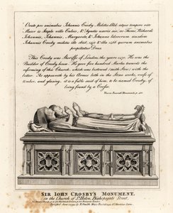 Sir John Crosby’s monument in the church of St Helen, Bishopsgate Street by John Thomas Smith