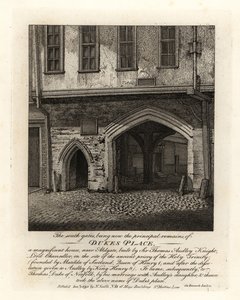The ruins of the South Gates of Dukes Place, built by Sir Thomas Audley near Aldgate