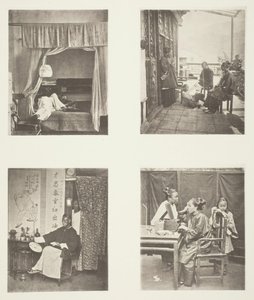 A Whiff of the Opium Pipe at Home, After Dinner, Reading for Honours, The Toilet, c. 1868