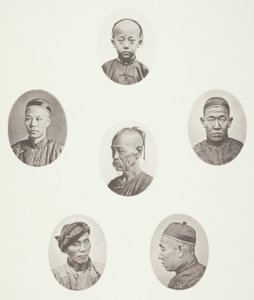 Cantonese Boy; Cantonese Merchant; Mongolian Male Head; A Venerable Head; A Labourer; Mongolian Male Head by John Thomson