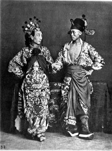 China, 2 Actors (Men) Dance, c.1870 by John Thomson
