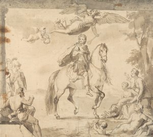 Preparatory Study for the decoration "Equestrian Portrait of George I" by John Vanderbank