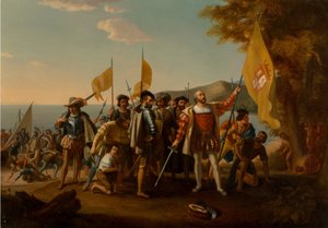 The Landing of Columbus by John Vanderlyn after
