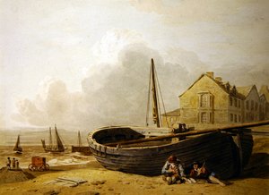 A Fishing Boat drawn up on Hastings Beach by John Varley