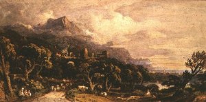 Landscape with Castle and Mountain by John Varley