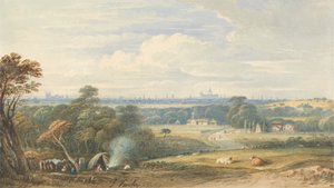 London from the South West by John Varley