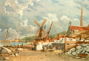 Randalls Flint Mill, Nine Elms, Battersea, 1830