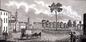 Central Part of Pittsfield, Massachusetts, from Historical Collections of Massachusetts, by John Warner Barber, engraved by S. E. Brown, 1839 by John Warner Barber