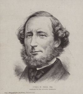 Cyrus West Field, American financier involved in laying the first transatlantic telegraph cable in 1858 by John Watkins