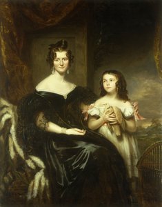 Portrait of an Elegant Lady and Her Daughter by John Watson Gordon