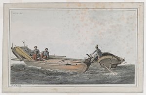 Two Small Boats, with Three Figures in One, Two in the Other