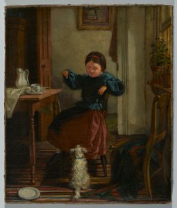 Girl and Dog by John Whittaker