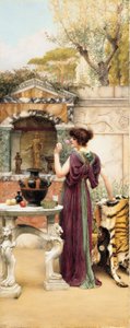 At the Garden Shrine, Pompeii by John William Godward