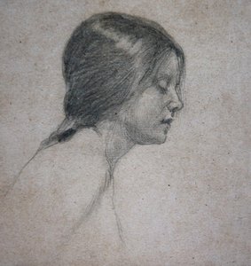 Head of a Young Girl, c.1880 by John William Waterhouse