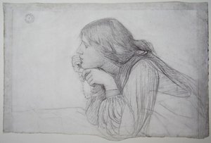 Study of a female figure with Rosary by John William Waterhouse