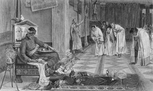 The Favourites of the Emperor Honorius (engraved by J. Stephenson) by John William Waterhouse