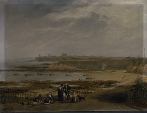 Cullercoats looking towards Tynemouth - Ebb tide by John Wilson Carmichael