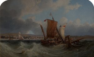 Shipping off North Yarmouth, 1959 by John Wilson Carmichael