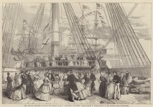 The Naval Review, Dance on Board HMS Caesar, 91, Captain Robb by John Wilson Carmichael