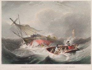The sinking of the Forfarshire steamboat on the rocks of the Farne Islands by John Wilson Carmichael