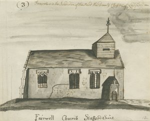 Farewell Church: Pen and Wash Sepia Drawing, nd [c 1780]