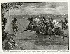 Polo by Moonlight in Malta, the Match between Army and Navy Teams