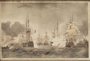 The Battle of the Nile, c. 1800 by John william Edy