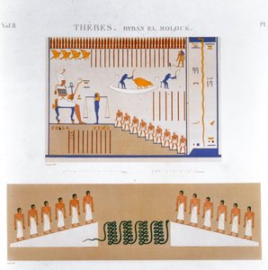 Illustrations of frescoes from Byban el Molouk, Thebes, Egypt by Jomard