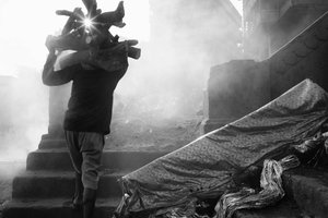 Manikarnika Ghat, Varanasi, 2016 by Jon Nicholson
