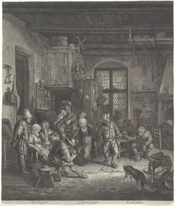 Peasant Interior with Dancing Couple by Jonas Suyderhoef