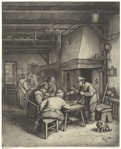 Peasant Interior with Tric-Trac Players by Jonas Suyderhoef