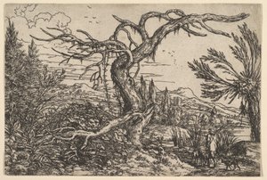 Landscape with a Hunter and his Dogs by Jonas Umbach