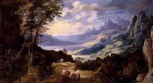 Landscape with Travellers by Joos or Josse de The Younger Momper