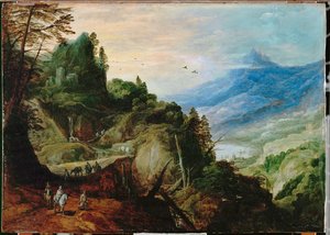 Road Across a Mountain Pass by Joos or Josse de The Younger Momper
