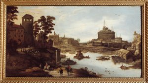 View of the Tiber and the Castel Sant