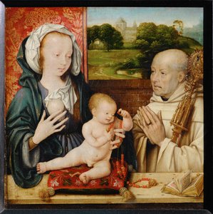 Virgin and Child with Saint Bernard of Clairvaux, Abbey of Cluny in the Background