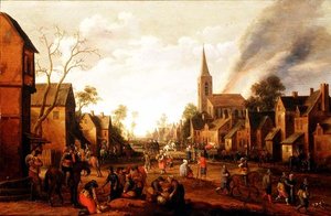 Soldiers Looting a Village by Joost Cornelisz. Droochsloot