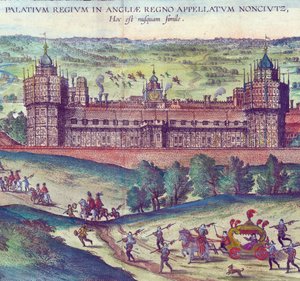 Arrival of Queen Elizabeth I at Nonsuch Palace (detail) by Joris Hoefnagel