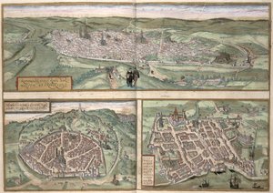 Town Plans of Rouen, Nimes and Bordeaux, from 