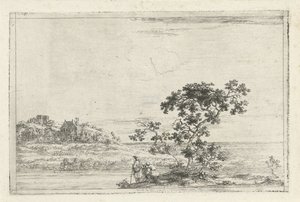 Landscape with Figures by a Tree by Joris van der Haagen