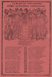 The Woman with a Hundred Husbands - Like Pins Attached by José Guadalupe Posada