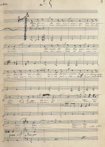 Original manuscript of romance for tenor of the zarzuela, 