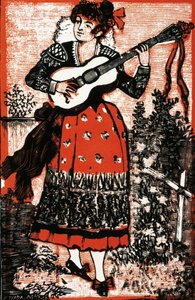 Cover of a Songbook Representing a Mexican Woman with a Guitar