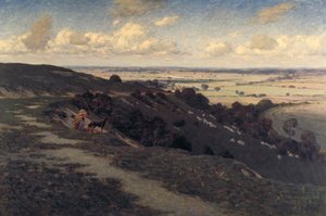 Bury Hill and Village with a View of the North Downs by Jose Weiss