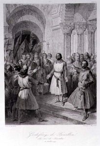 Godfrey of Bouillon Elected King of Jerusalem, engraved by Leopold Massard
