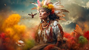 Dreamcore Dreamlike Scene Native American 04 by Josef Johann Michel