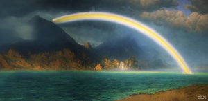 JJM Recreates Bierstadt-A: Rainbow over Jenny Lake