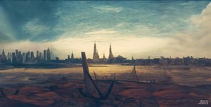 JJM Recreates Friedrich-C-D: City at Moonrise (Skyscrapers)